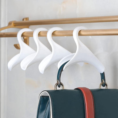 Purse Hanger for Closet Rod - Handbag Holder Storage Organizer - Acrylic Bag Hook for Hanging Purses, Backpacks, Satchels, Crossovers, Tote Bags (4 Pack, White)