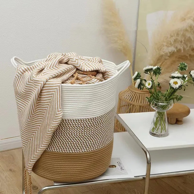 Thick Heavy Cotton Rope Laundry Bucket