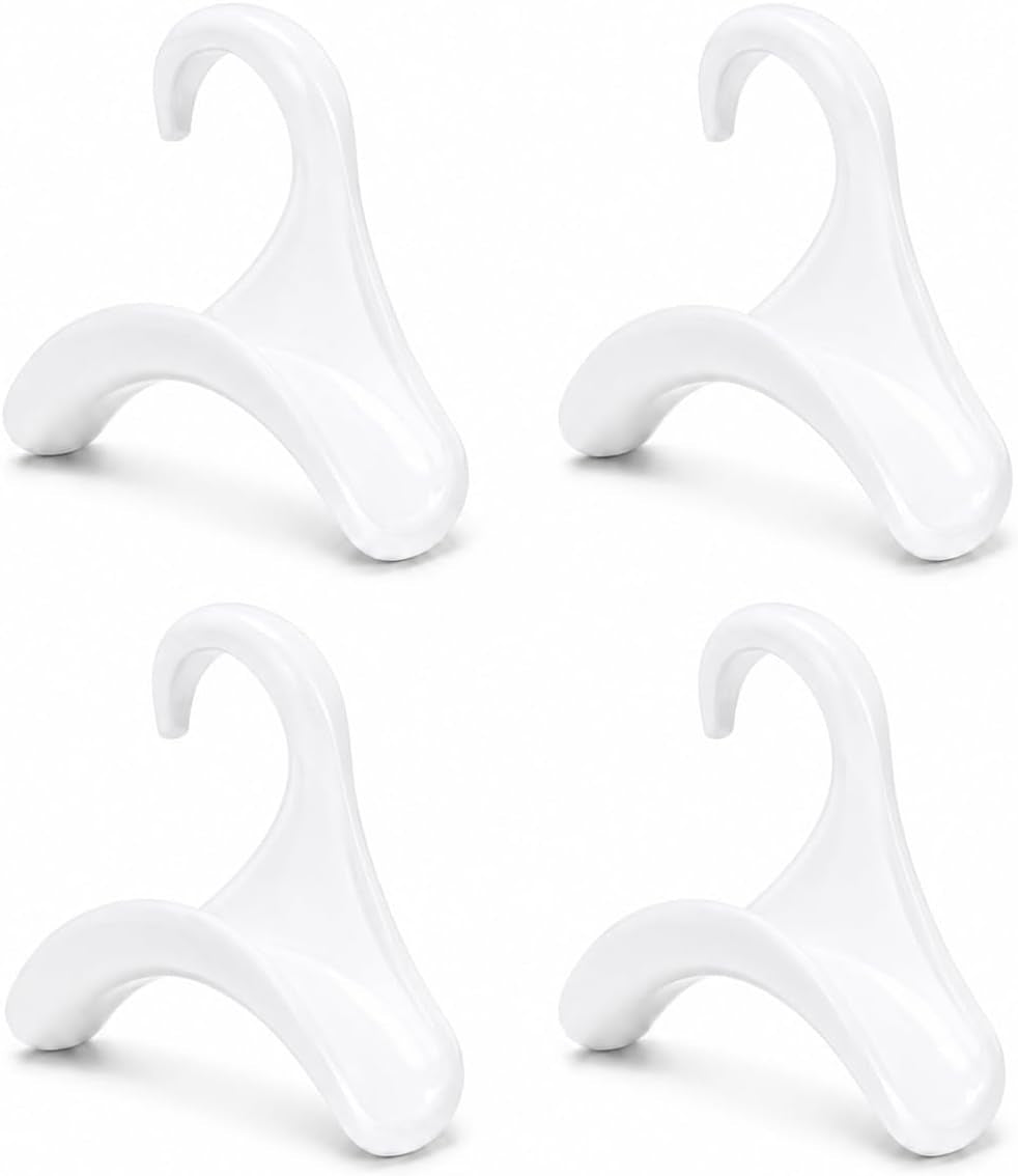 Purse Hanger for Closet Rod - Handbag Holder Storage Organizer - Acrylic Bag Hook for Hanging Purses, Backpacks, Satchels, Crossovers, Tote Bags (4 Pack, White)