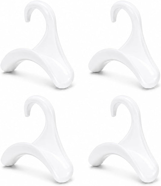 Purse Hanger for Closet Rod - Handbag Holder Storage Organizer - Acrylic Bag Hook for Hanging Purses, Backpacks, Satchels, Crossovers, Tote Bags (4 Pack, White)